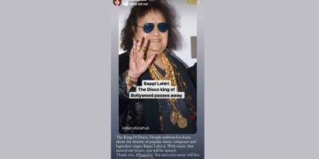 Urvashi Rautela Pays Her Last Tribute Over A Heartfelt Note On The Demise Of Legendary Singer Bappi Lahiri, Says, "You Will Live Forever In Our Heart"