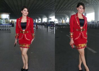 Urvashi Rautela Paints The Town Red With Her Scintillating Look As She Gets Clicked By The Shutterbugs At The Airport With A Look Worth Rs 3Lakhs: Also Thanks Fans for 48 Million Followers